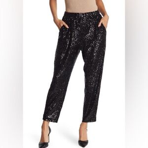 Size 8 - Trina Turk Black Sequin Pants with pockets!